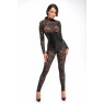 Комбінезон Noir Handmade F299 Enigma lace catsuit with underbust bodice - XL