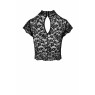 Топ Noir Handmade F303 Essence lace top with high collar - 3XL