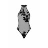Боді Noir Handmade F314 Ego flocked mesh halter bodysuit - XL
