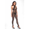 Бодістокінг Noir Handmade F315 Ego flocked mesh halter catsuit - XXL