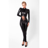 Комбінезон Noir Handmade F319 Caged wetlook catsuit with zippers and ring - XL