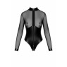 Боді Noir Handmade F321 Edge wetlook and mesh body with rings - S