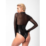 Боді Noir Handmade F321 Edge wetlook and mesh body with rings - XL