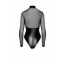 Боді Noir Handmade F321 Edge wetlook and mesh body with rings - XL