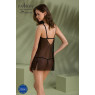 Пеньюар Passion DROSERA CHEMISE black, L/XL, мереживний ліф зі стрепами, трусики в комплекті