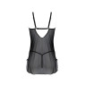 Пеньюар Passion DROSERA CHEMISE black, S/M, мереживний ліф зі стрепами, трусики в комплекті