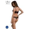 Комплект Passion DROSERA SET black S/M, сітка+мереживо, бюстьє та трусики танга