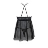 Пеньюар Passion KERRIA CHEMISE black, S/M, мереживний верх, трусики в комплекті