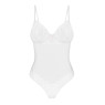 Боді Obsessive Alissium Teddy White, XS/S, ліф з м’якою чашкою, високі вирізи для ніг