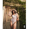 Боді Obsessive Alissium Teddy White, XL/2XL, ліф з м’якою чашкою, високі вирізи для ніг