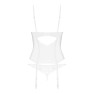 Корсет Obsessive Alissium corset & thong, M/L, гнучкі кісточки, відкрита спина, стрінги в комплекті