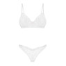 Комплект Obsessive Alissium 2-шт set, XS/S, мереживо, ліф з м’якою чашкою, трусики танга