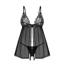 Пеньюар і трусики Obsessive Blomentis babydoll & thong M/L