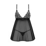 Пеньюар і трусики Obsessive Blomentis babydoll & thong M/L