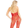Бодістокінг Leg Avenue Rhinestone Lace and Net Bodystocking Red One Size