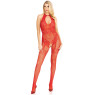 Бодістокінг Leg Avenue Rhinestone Lace and Net Bodystocking Red One Size