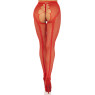 Панчохи Leg Avenue Crotchless Net Tights with Heart Backseam Red One Size