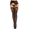 Панчохи Leg Avenue Leg Avenue Lace thigh highs & garterbelt Black One Size