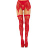 Панчохи Leg Avenue Leg Avenue Lace thigh highs & garterbelt Red One Size