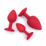 Силіконова анальна пробка з трояндою Rose Red, червона, розмір S, діаметр 2.7 см