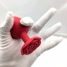 Силіконова анальна пробка з трояндою Rose Red, червона, розмір S, діаметр 2.7 см