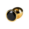 Металева анальна пробка Rose Gold Metal Plug Black, діаметр 2,8 см, довжина 7 см, розмір S