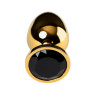 Металева анальна пробка Rose Gold Metal Plug Black, діаметр 2,8 см, довжина 7 см, розмір S