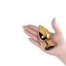 Металева анальна пробка Rose Gold Metal Plug Black, діаметр 2,8 см, довжина 7 см, розмір S