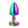 Металева анальна пробка Multicolour Metal Plug Rainbow, діаметр 2,4 см, довжина 6 см, розмір XS