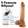 Вібратор телескопічний Flesh D048 з підігрівом, вверх-вниз на 2.5 см, 10 режимів вібрації, 21.5 см