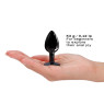 Металева анальна пробка Black Plug Diamond, діаметр 2,8 см, довжина 7 см, розмір S