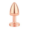 Металева анальна пробка Copper Metal Plug Diamond, діаметр 2,4 см, довжина 6 см, розмір XS