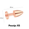 Металева анальна пробка Copper Metal Plug Diamond, діаметр 2,4 см, довжина 6 см, розмір XS