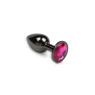 Металева анальна пробка Black Plug Magenta, діаметр 2,8 см, довжина 7 см, розмір S