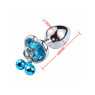 Металева анальна пробка Silver Emerald Clover, діаметр 2,8 см, довжина 7 см, розмір S