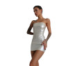 Мінісукня D&A, XS-S, white, nylon-lycra відкриті плечі з блискавкою на всю довжину