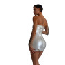 Мінісукня D&A, L, white, nylon-lycra відкриті плечі з блискавкою на всю довжину