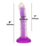 Фалоімітатор, що світиться в темряві, ADDICTION Rave, Glow in the Dark Dildo Purple Confetti, 20.3 см