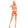 Портупея з чокером і гартери Leg Avenue 2PC Vegan Leather Nurse Harness Teddy and Headband Red M