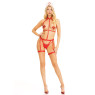 Портупея з чокером і гартери Leg Avenue 2PC Vegan Leather Nurse Harness Teddy and Headband Red M