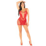 Сукня Leg Avenue Lace and Net Mini Dress with Dual Strap One Size, Red