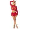 Комплект Leg Avenue Rhinestone Crop Top and Mini Skirt One Size, Red