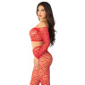 Комплект Leg Avenue Off The Shoulder Top and Footless Tights One Size, Red