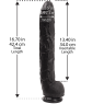 Фалоімітатор Doc Johnson Dick Rambone Cock Black, діаметр 6 см, довжина 42 см, ПВХ