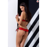 Комплект білизни Passion Exclusive CHERRY SET OpenBra S/M, red, відкритий ліф, трусики-спідничка