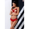 Комплект білизни Passion Exclusive CHERRY SET OpenBra XXL/XXXL red, відкритий ліф, трусики-спідничка