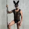 Еротичний чоловічий костюм Зайка Джонні з маскою, One Size Black