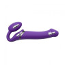 Безремінний страпон з вібрацією Strap-On-Me Vibrating Violet M, діаметр 3,3 см, пульт ДК, регульован